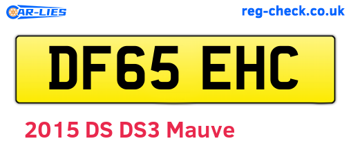 DF65EHC are the vehicle registration plates.