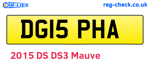 DG15PHA are the vehicle registration plates.