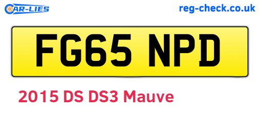 FG65NPD are the vehicle registration plates.