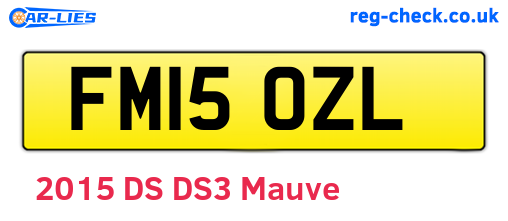 FM15OZL are the vehicle registration plates.