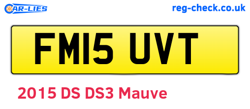 FM15UVT are the vehicle registration plates.