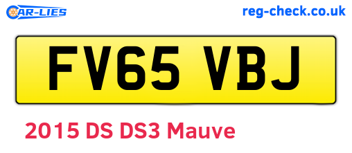 FV65VBJ are the vehicle registration plates.