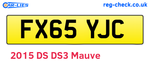 FX65YJC are the vehicle registration plates.