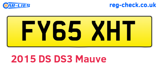 FY65XHT are the vehicle registration plates.