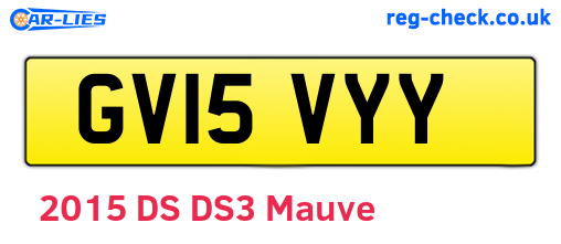 GV15VYY are the vehicle registration plates.