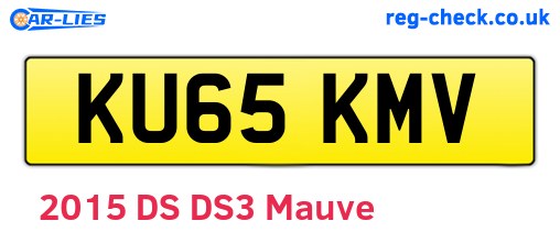 KU65KMV are the vehicle registration plates.