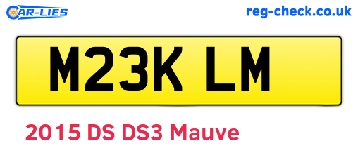 M23KLM are the vehicle registration plates.