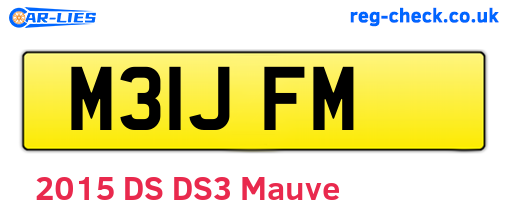 M31JFM are the vehicle registration plates.