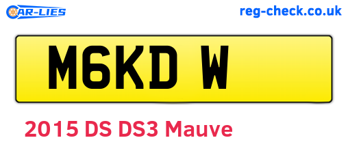 M6KDW are the vehicle registration plates.