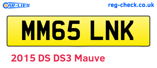 MM65LNK are the vehicle registration plates.