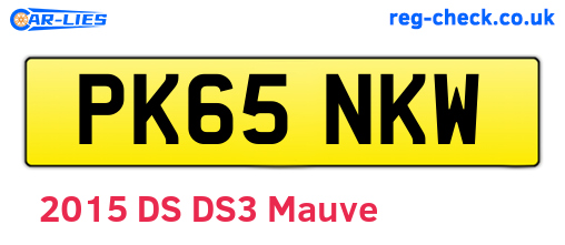 PK65NKW are the vehicle registration plates.