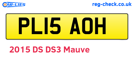 PL15AOH are the vehicle registration plates.