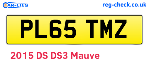 PL65TMZ are the vehicle registration plates.