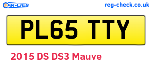 PL65TTY are the vehicle registration plates.