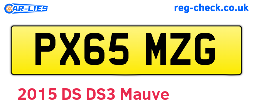 PX65MZG are the vehicle registration plates.