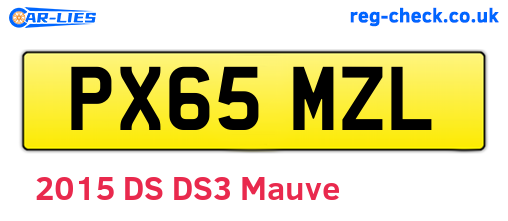 PX65MZL are the vehicle registration plates.