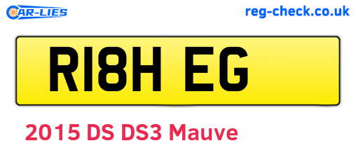 R18HEG are the vehicle registration plates.