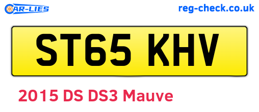 ST65KHV are the vehicle registration plates.