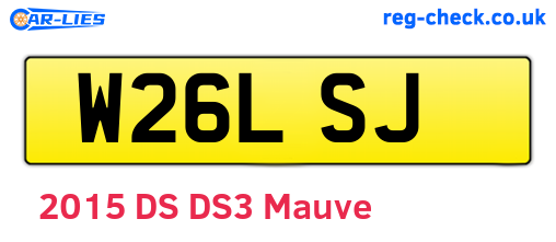 W26LSJ are the vehicle registration plates.