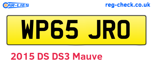 WP65JRO are the vehicle registration plates.