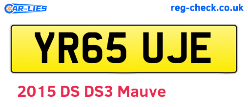 YR65UJE are the vehicle registration plates.