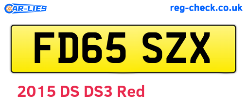 FD65SZX are the vehicle registration plates.