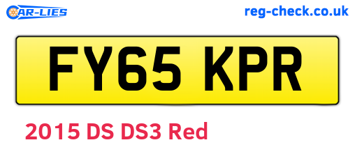 FY65KPR are the vehicle registration plates.