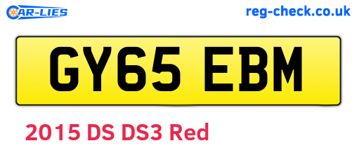 GY65EBM are the vehicle registration plates.