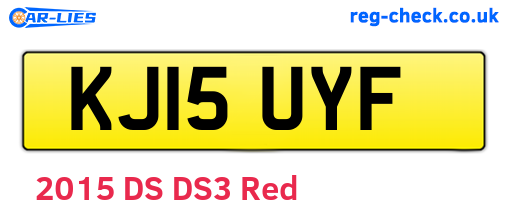 KJ15UYF are the vehicle registration plates.