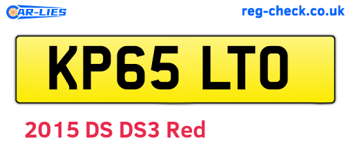 KP65LTO are the vehicle registration plates.
