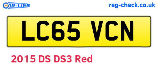 LC65VCN are the vehicle registration plates.