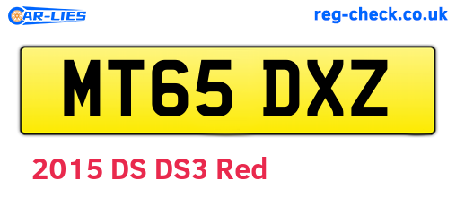 MT65DXZ are the vehicle registration plates.