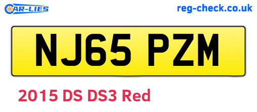 NJ65PZM are the vehicle registration plates.