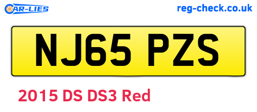 NJ65PZS are the vehicle registration plates.