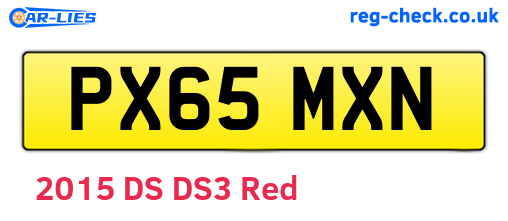 PX65MXN are the vehicle registration plates.