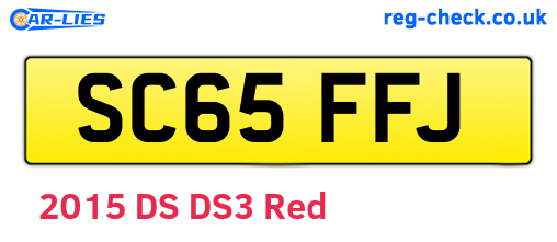 SC65FFJ are the vehicle registration plates.