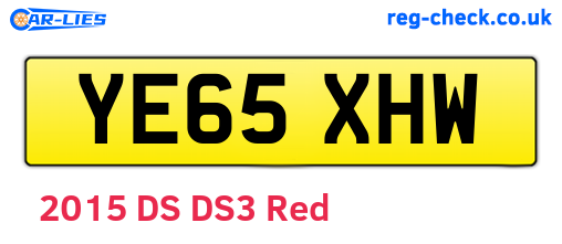 YE65XHW are the vehicle registration plates.