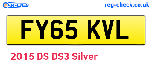 FY65KVL are the vehicle registration plates.