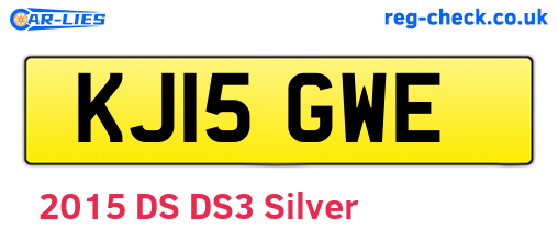 KJ15GWE are the vehicle registration plates.