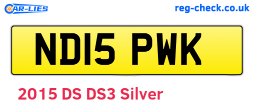 ND15PWK are the vehicle registration plates.