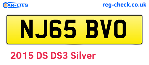 NJ65BVO are the vehicle registration plates.