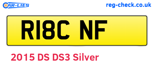 R18CNF are the vehicle registration plates.