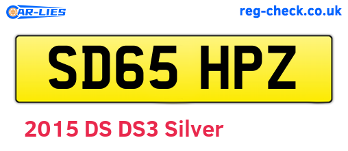 SD65HPZ are the vehicle registration plates.