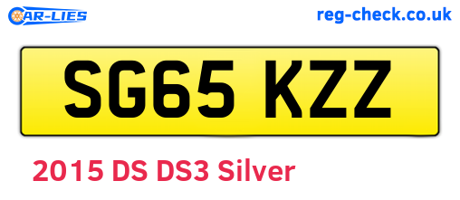 SG65KZZ are the vehicle registration plates.