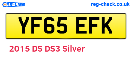 YF65EFK are the vehicle registration plates.
