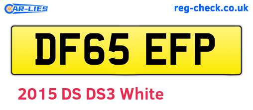 DF65EFP are the vehicle registration plates.