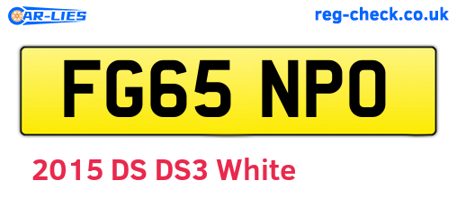FG65NPO are the vehicle registration plates.