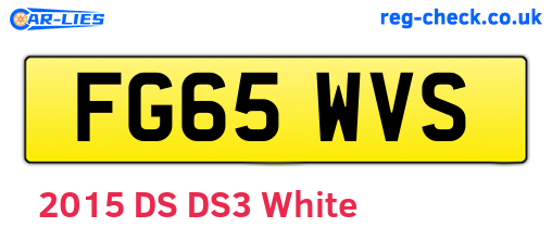 FG65WVS are the vehicle registration plates.