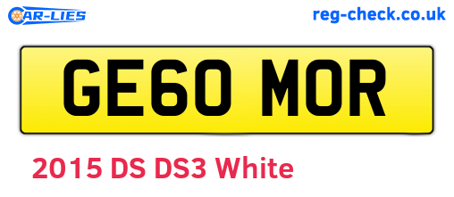 GE60MOR are the vehicle registration plates.
