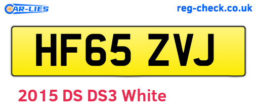 HF65ZVJ are the vehicle registration plates.